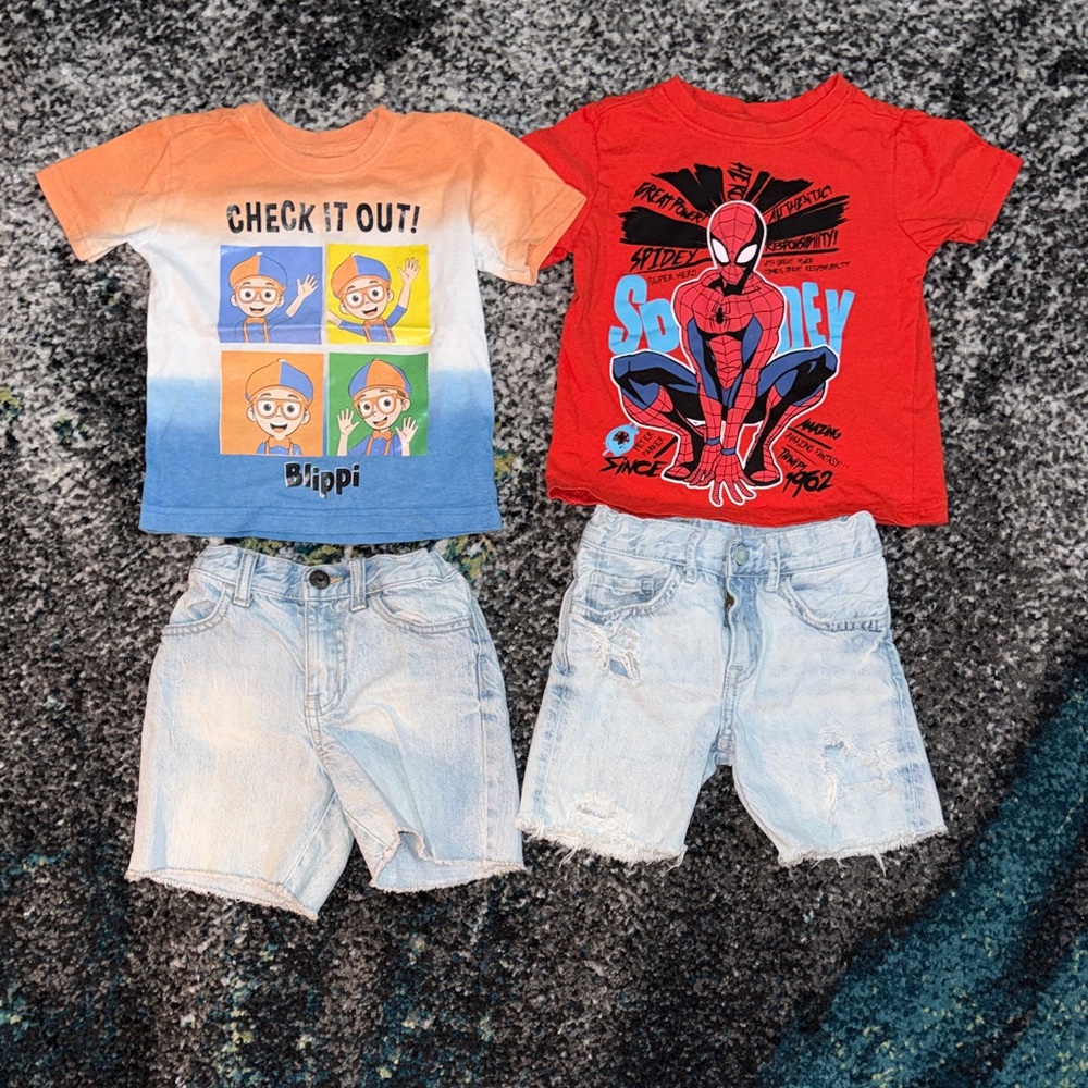 Spider-Man and Blippi Kids Matching Set - Red and Orange